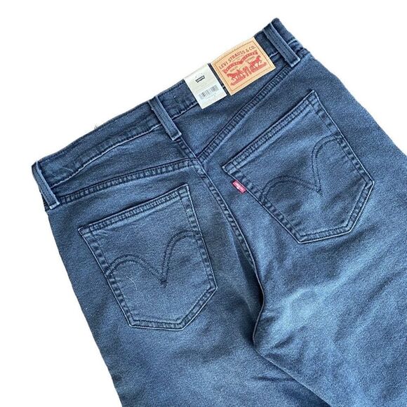 Levi's Premium Ribcage Straight Ankle Jeans Black Size 31X27 Revolve Button Fly - Picture 6 of 7